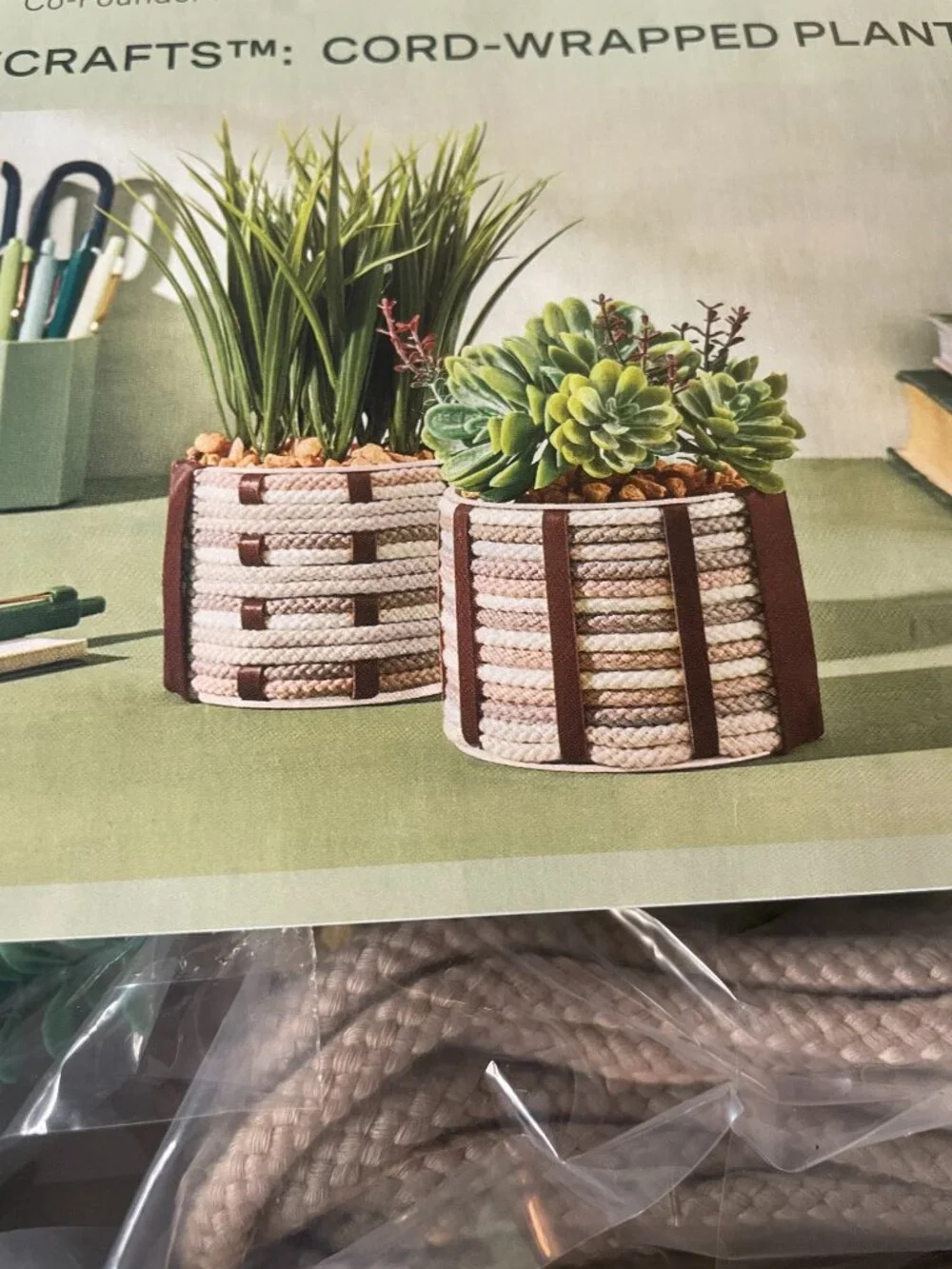 Lifelines FlowCrafts, Cord-Wrapped Planters-NWT